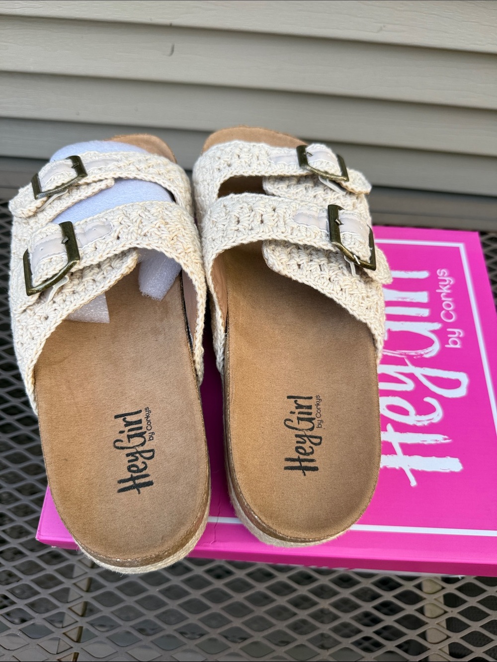 Corkys No Filter espadrille platform sandals w/ crochet & buckle straps Size 11 - Picture 7 of 14